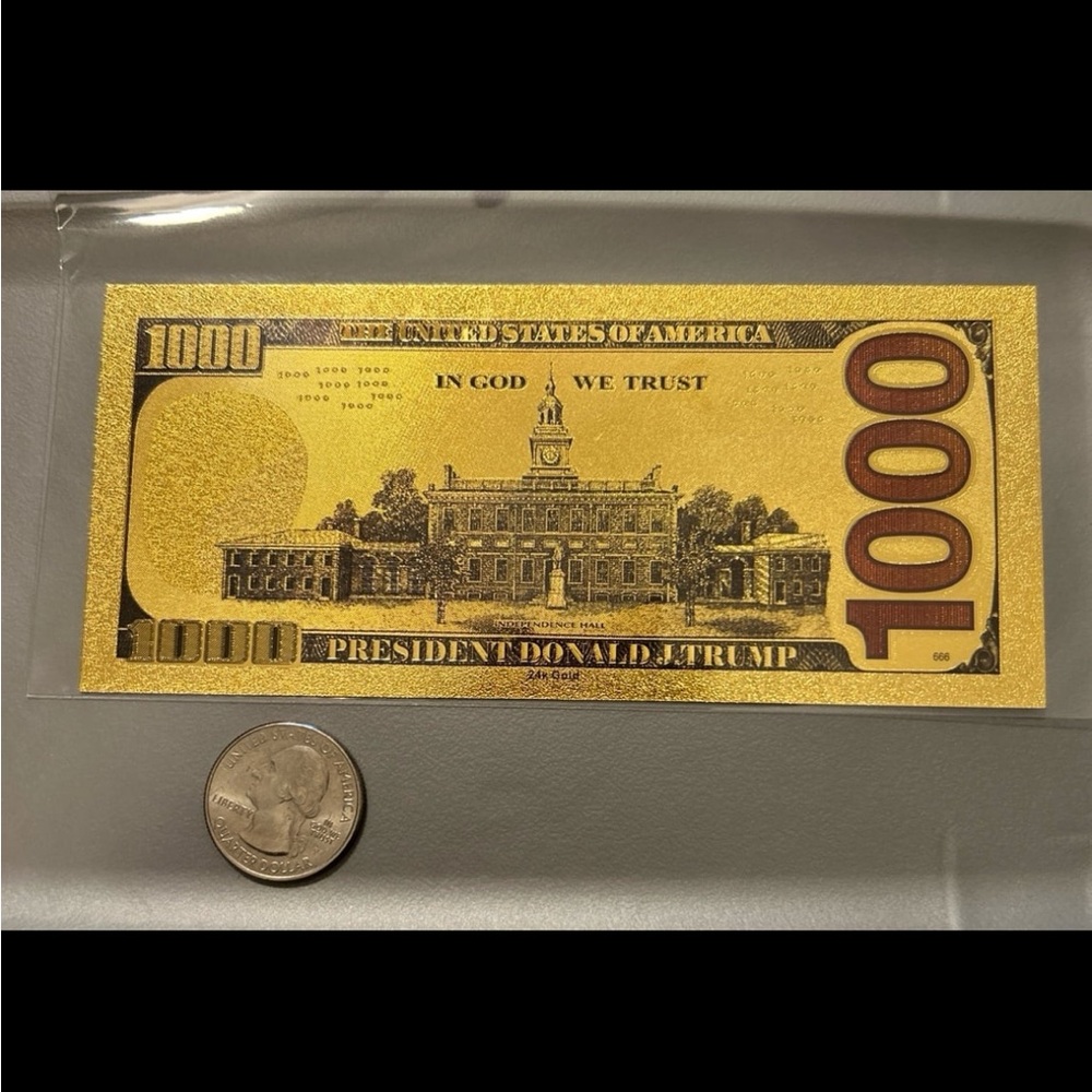 Gold Plated Trump bill. Collectible